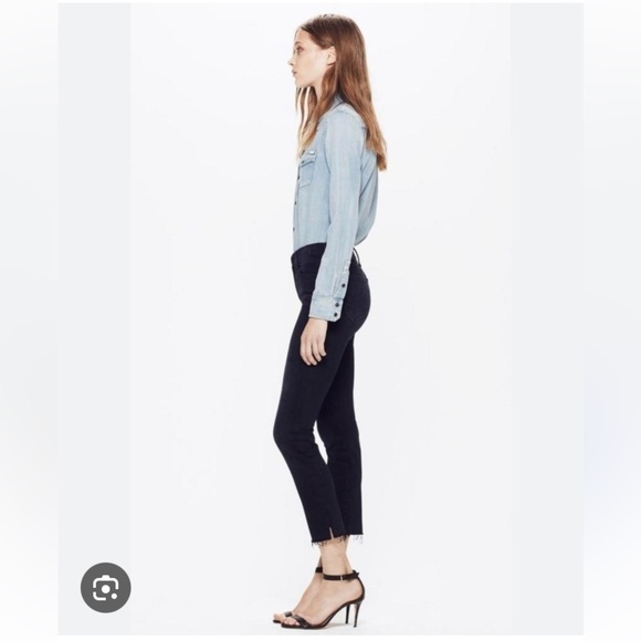 MOTHER THE RASCAL ANKLE SNIPPET IN BLACKBIRD HI RISE STRAIGHT LEG ANKLE SZ 27 - Picture 3 of 16